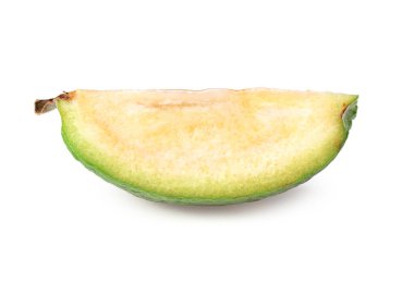 Fayjoa 'nın beyaz arka planda izole edilmiş hali. Acca sellowiana. Tropik meyve