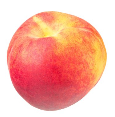 Tek şeftali meyvesi beyaz arkaplanda izole