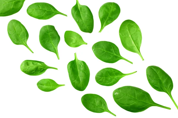 菠菜叶子在木制背景上 健康食品 顶部视图 — 图库照片