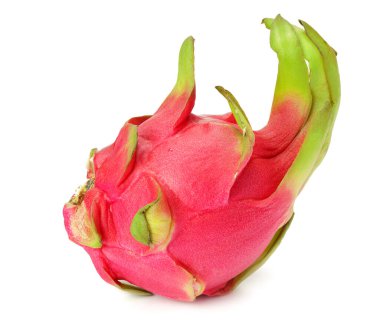 Olgun Ejder meyvesi beyaz arka planda izole edilmiş. Pitaya veya Pitahaya