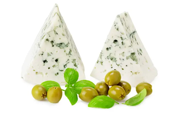 Blue Cheese Olives Isolated White Background — Stock Photo, Image