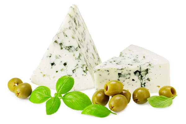 Blue Cheese Olives Isolated White Background — Stock Photo, Image
