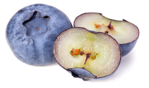 Blueberries Slice Isolated White Background Full Depth Field Macro — Stock Photo, Image