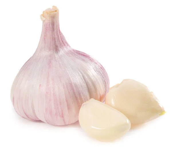 Garlic Garlic Cloves Isolated White Background Full Depth Field — Stock Photo, Image