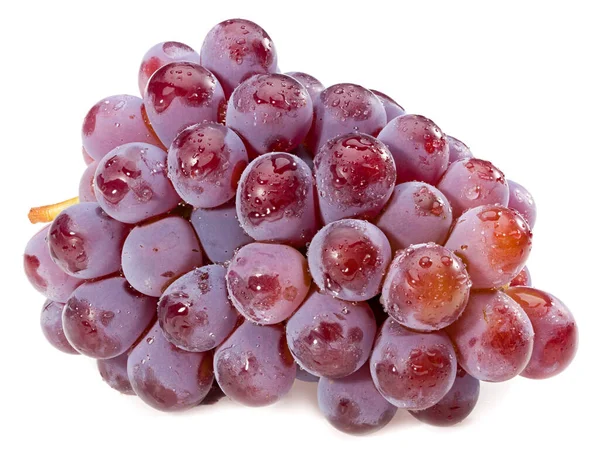 Rote Trauben Beeren Isoliert Auf Weißem Hintergrund Makro Volle Schärfentiefe — Stockfoto