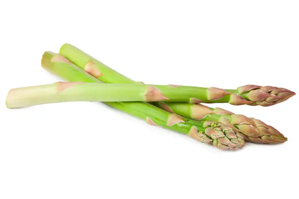 Świeże Zielone Szparagi Izolowane Białym Tle — Zdjęcie stockowe