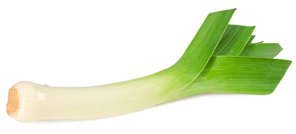 Leek Isolated White Background Clipping Path Full Depth Field — Stock Photo, Image