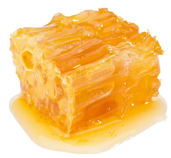 Bal peteği beyaz arkaplanda izole edildi. tam alan derinliği