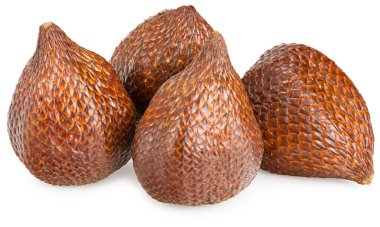 Beyaz arka planda izole edilmiş Salak ya da yılan meyvesi. tam alan derinliği