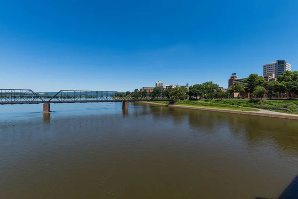 Skyline Harrisburg Pennsylvania Från City Island Från Över Susquehannafloden — Stockfoto