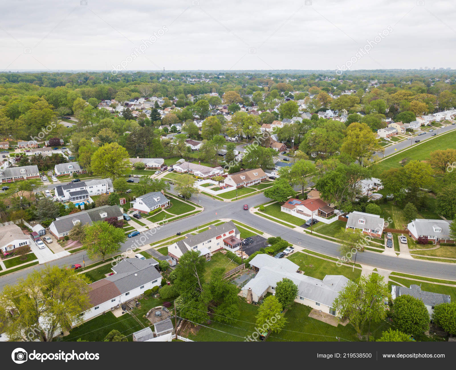 Aerial Parkville Homes Baltimore County Maryland Stock Photo by
