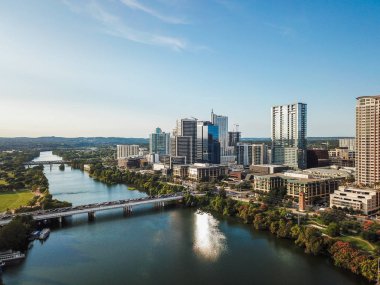 Auston Texas Kongre Avenue Köprüsü yanında Statesmans sopası gözlem Merkezi hava...