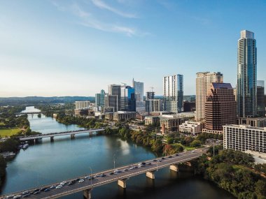 Auston Texas Kongre Avenue Köprüsü yanında Statesmans sopası gözlem Merkezi hava...