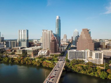 Auston Texas Kongre Avenue Köprüsü yanında Statesmans sopası gözlem Merkezi hava...