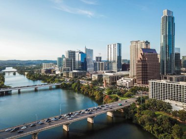 Auston Texas Kongre Avenue Köprüsü yanında Statesmans sopası gözlem Merkezi hava...