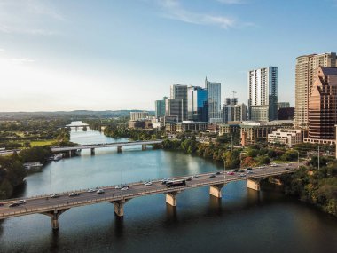 Auston Texas Kongre Avenue Köprüsü yanında Statesmans sopası gözlem Merkezi hava...