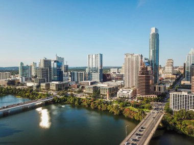 Auston Texas Kongre Avenue Köprüsü yanında Statesmans sopası gözlem Merkezi hava...
