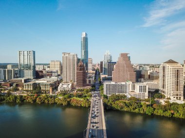 Auston Texas Kongre Avenue Köprüsü yanında Statesmans sopası gözlem Merkezi hava...