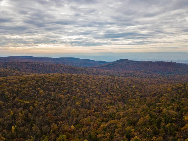 Luchtfoto Van Michaux State Forest Pennsylvania Herfst Bergen — Stockfoto