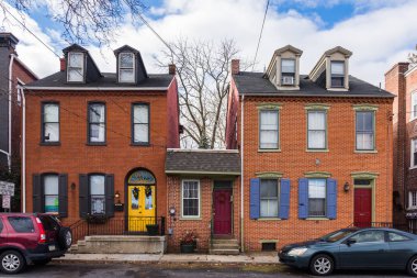 Şehir merkezindeki tarihi Lancaster, Pennsylvania Noel zamanı sırasında..