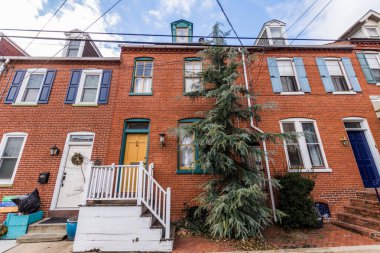 Şehir merkezindeki tarihi Lancaster, Pennsylvania Noel zamanı sırasında..