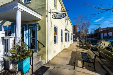Şehir merkezindeki tarihi Lancaster, Pennsylvania Noel zamanı sırasında..