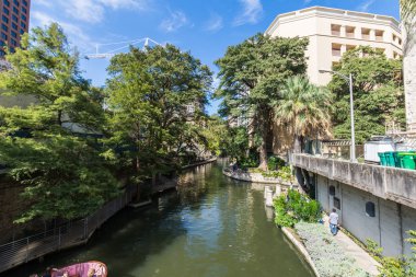 Ünlü San Antonio Nehri yürüyüş Downtown San Antonio, Teksas..