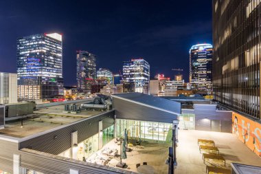 Gece fotoğraf manzarası Austin, Capitol binaya doğru seyir Texas