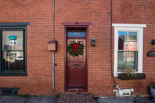 Downtown Historic Lancaster Pensilvania Durante Navidad — Foto de Stock
