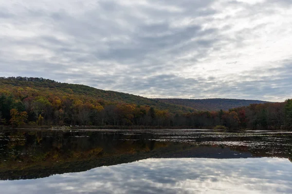 Lorbeersee Erholungsgebiet Kiefernhain Ofen State Park Pennsylvania Herbst — Stockfoto