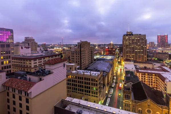 Skyline San Antonio Texas Tittar Downtown Ovanifrån River Walk Tidigt — Stockfoto