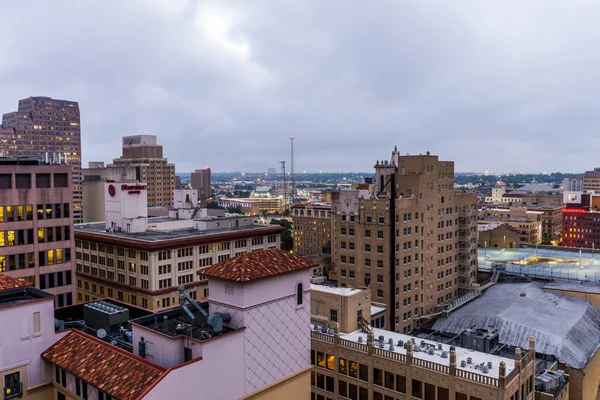 Skyline San Antonio Texas Tittar Downtown Ovanifrån River Walk Tidigt — Stockfoto