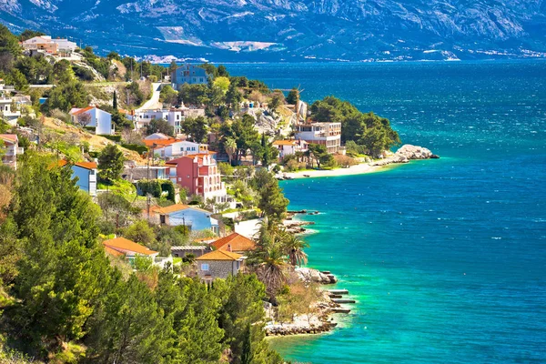 Makarska Riviera Vista Litoral Turquesa Destino Turístico Dalmácia Croácia — Fotografia de Stock