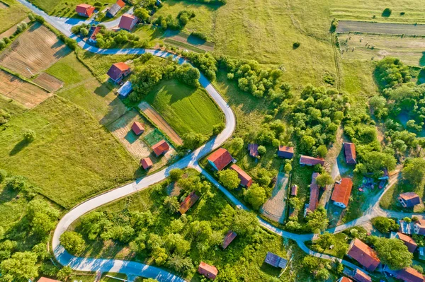 Village Croatie Rurale Vue Aérienne Apatovec Dans Région Prigorje — Photo