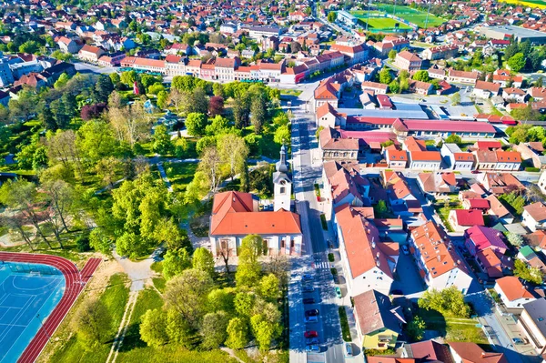 Stadt Koprivnica Luftaufnahme Region Podravina Kroatien — Stockfoto