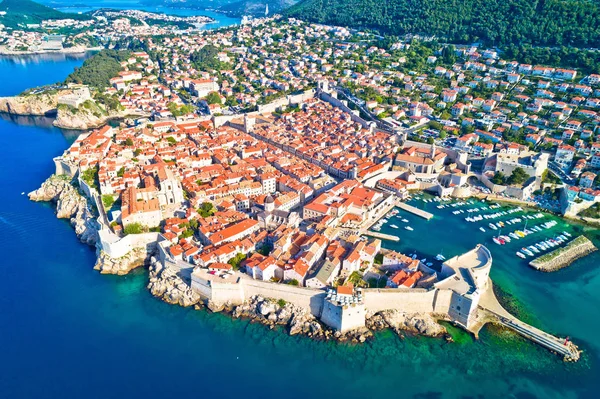 Città Dubrovnik Mura Della Città Patrimonio Mondiale Dell Unesco Vista — Foto Stock