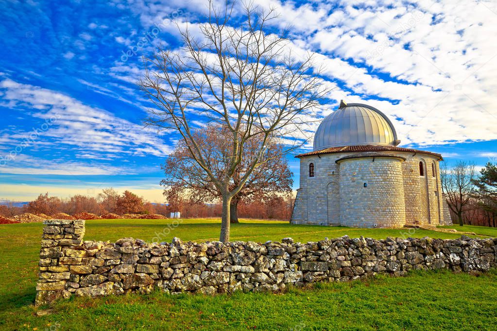 Star observatory of Visnjan on istrian hill view, Tican village, Istria region of Croatia