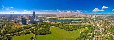 Viyana manzarası ve cityscape havadan panoramik görünümü, Avusturya'nın başkenti