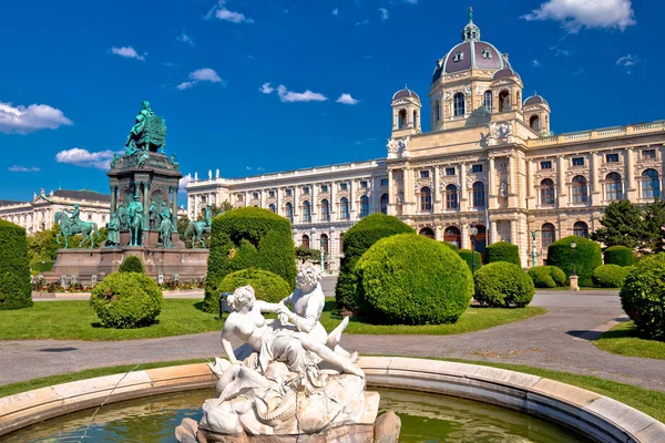 Plaza Maria Theresien Platz Viena Arquitectura Vista Naturaleza Capital Austria — Foto de Stock