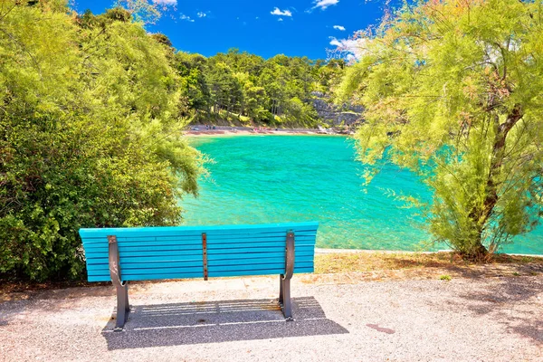 Playa Turquesa Omisalj Vista Isla Krk Croacia — Foto de Stock