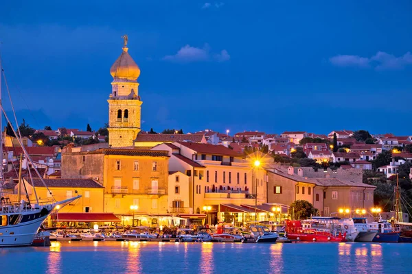 Krk Stad Kvällen Waterfront Visa Kvarner Region Kroatien — Stockfoto