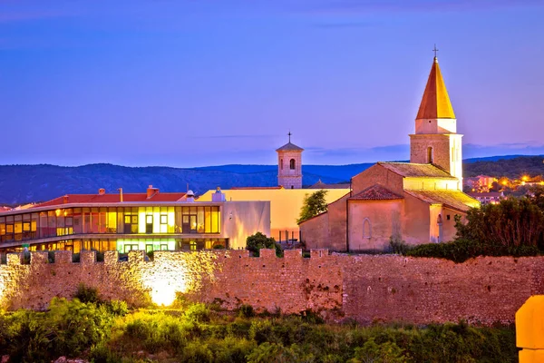 Krk Stad Försvar Väggar Och Sevärdheter Visa Kvarner Bay Kroatien — Stockfoto