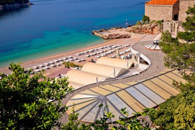 Banje plaj Dalmaçya bölgesinin Hırvatistan Dubrovnik görünümünde