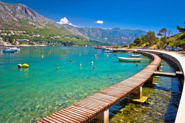 Srebreno kıyı şeridi ve waterfront görünümü, Dubrovnik, Hırvatistan Güney Dalmaçya bölgesinin turistik adalar