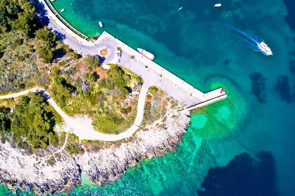 Cape Turkuaz Deniz Srebreno Hava Görünümünde Hırvatistan Dubrovnik Adalar — Stok fotoğraf