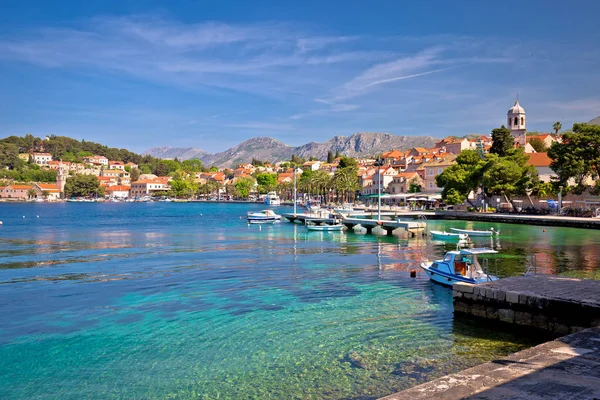 Turkusowe Wybrzeże Widzenia Cavtat Miasto Południowej Dalmacji Chorwacji — Zdjęcie stockowe