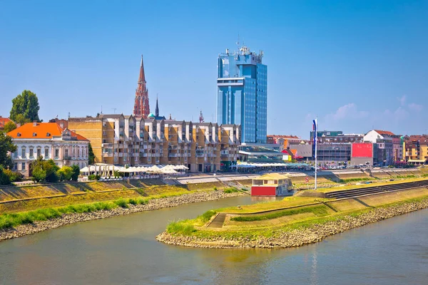 Προκυμαία Του Ποταμού Drava Στην Πόλη Του Osijek Θέα Περιοχή — Φωτογραφία Αρχείου