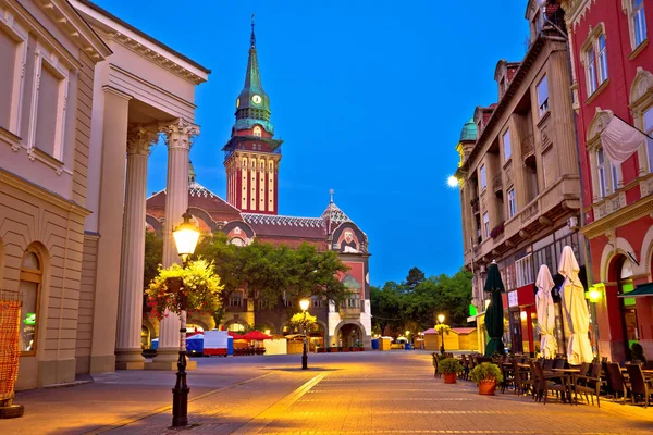 Subotica City Hall Main Square Evening View Vojvodina Region Serbia — Stock Photo, Image