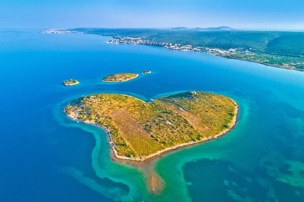 Herzförmige Insel Galesnjak Zadar Archipel Luftaufnahme Dalmatien Region Von Kroatien — Stockfoto
