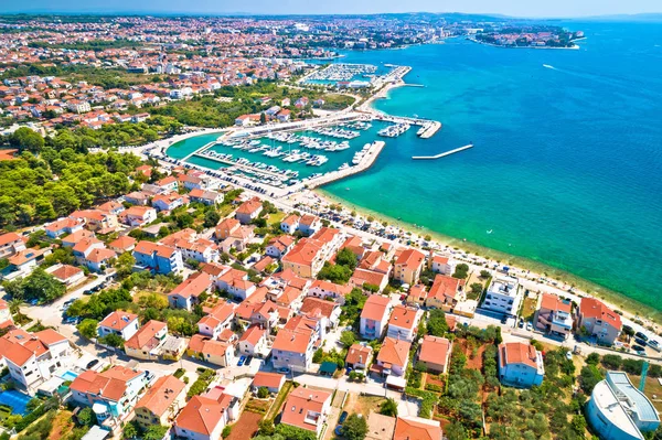 Staden Zadar Vid Vattnet Antenn Sommaren Visa Dalmatien Region Kroatien — Stockfoto